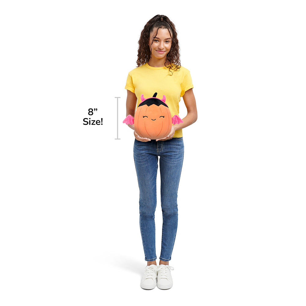 8-Inch Margie the Pastel Orange Pumpkin in Pink Devil Costume - Image 7
